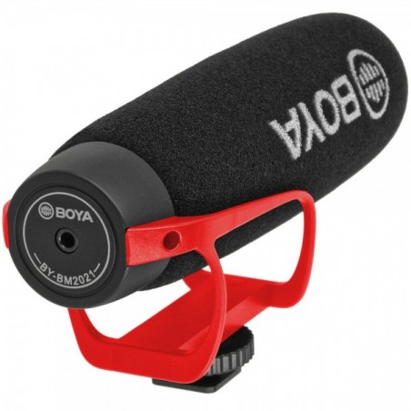 Micrófono BOYA BY-BM2021-R Supercardioide condensador para cámaras, celulares y grabadoras