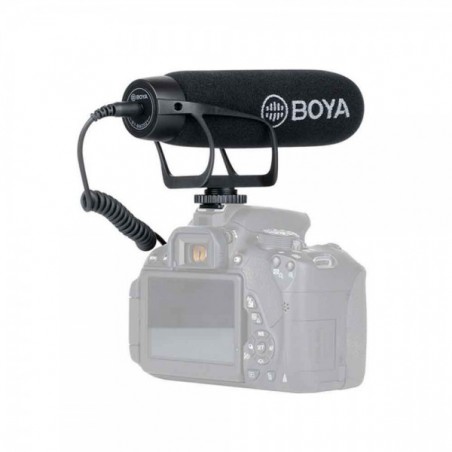 Micrófono BOYA BY-BM2021 Supercardioide condensador para cámaras, celulares y grabadoras