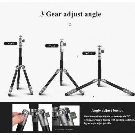 Trípode liviano QZSD Q066S convertible en monópodo selfie stick