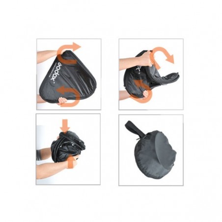 Softbox Godox para flash portátil 60x60cm incluye estuche, grilla y bracket tipo S2  Montura Bowens