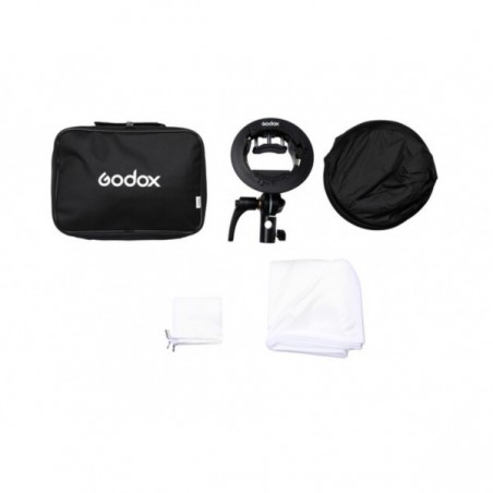 Softbox Godox para flash portátil 60x60cm incluye estuche y bracket tipo S2 Montura Bowens