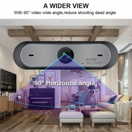 Cámara web M9 PRO - Full HD 1080p con micrófono estéreo
