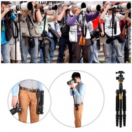 Trípode Monópodo Q666 para cámaras DSLR incluye cabezal panorámico