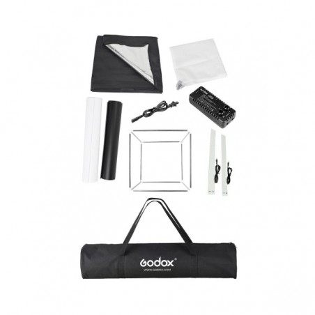 Cubo caja de luz Godox LSD incluyen luces led y adaptador de corriente
