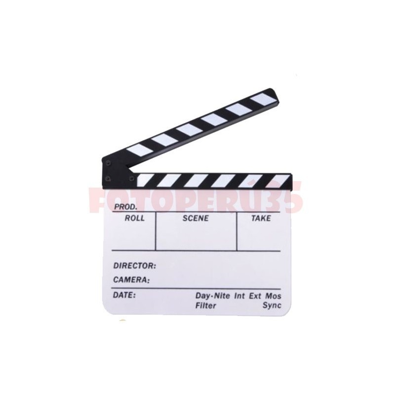 Claqueta acrílica para producciones de vídeo, cine, cortos. 30x25cm