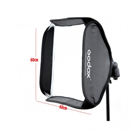 Softbox Godox para flash portátil 80x80cm incluye estuche, grilla y bracket tipo S Montura Bowens