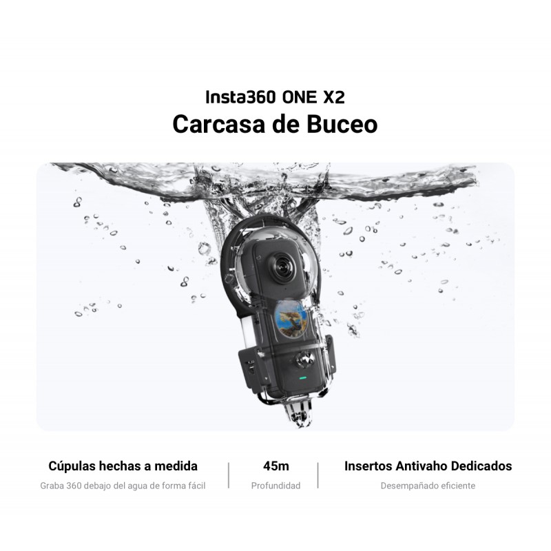  VGSION Carcasa impermeable para Insta360 X2, 98.4 ft bajo el  agua : Electrónica