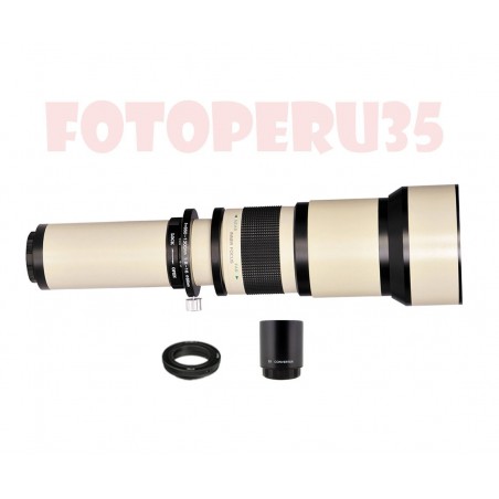 Lente Samyang (Rokinon) 650mm-1300mm, f/8 - f/16 + Adaptador para cámara DSLR