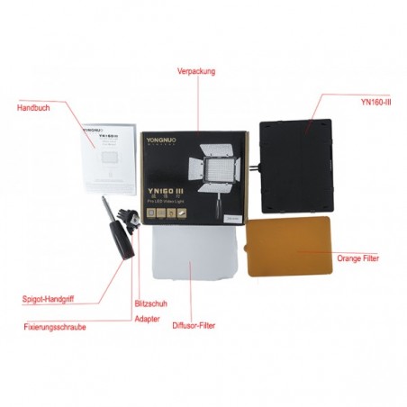 Luz led para video Yongnuo YN160 versión III (192 focos)3200K-5500K