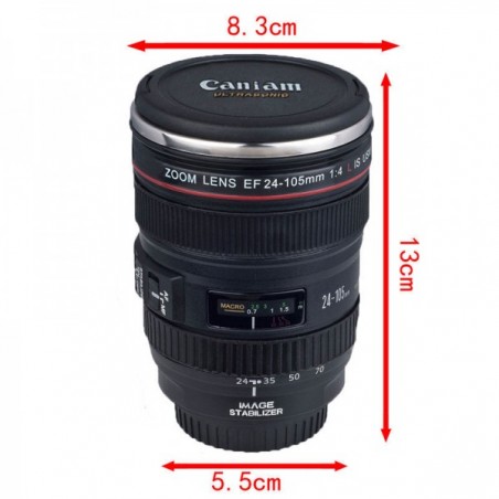 Taza en forma de lente Canon 24-105mm - Caniam réplica de escala real