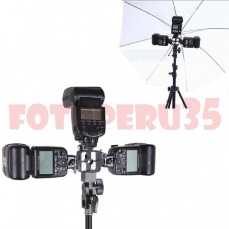 Bracket para 3 flashes portátiles