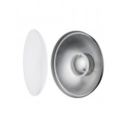 Beauty Dish Godox BDR-S550 de 55cm (Plateado) con Tela Difusora incluida (Montura Bowens)