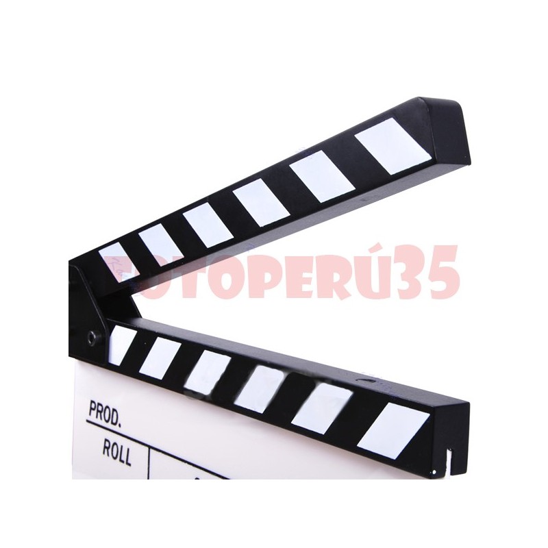 Claqueta acrílica para producciones de vídeo, cine, cortos. 30x25cm