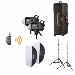 Kit de 2 flashes de estudio GODOX MS200 (200W)