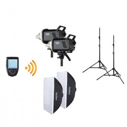 Kit de 2 flashes de estudio GODOX MS200 (200W)