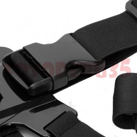 3 en 1 Accesorios Gopro: Correa elástica para el pecho, correa para la cabeza, base ajustable de 3 ejes y bolsa de nylon.