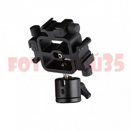 Bracket para 3 flashes con rótula y entrada de sombrilla