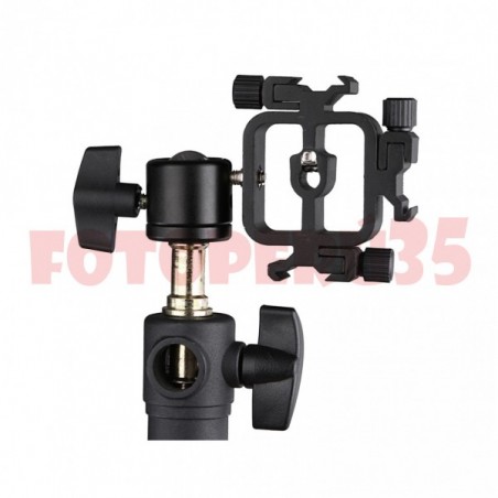 Bracket para 3 flashes con rótula y entrada de sombrilla