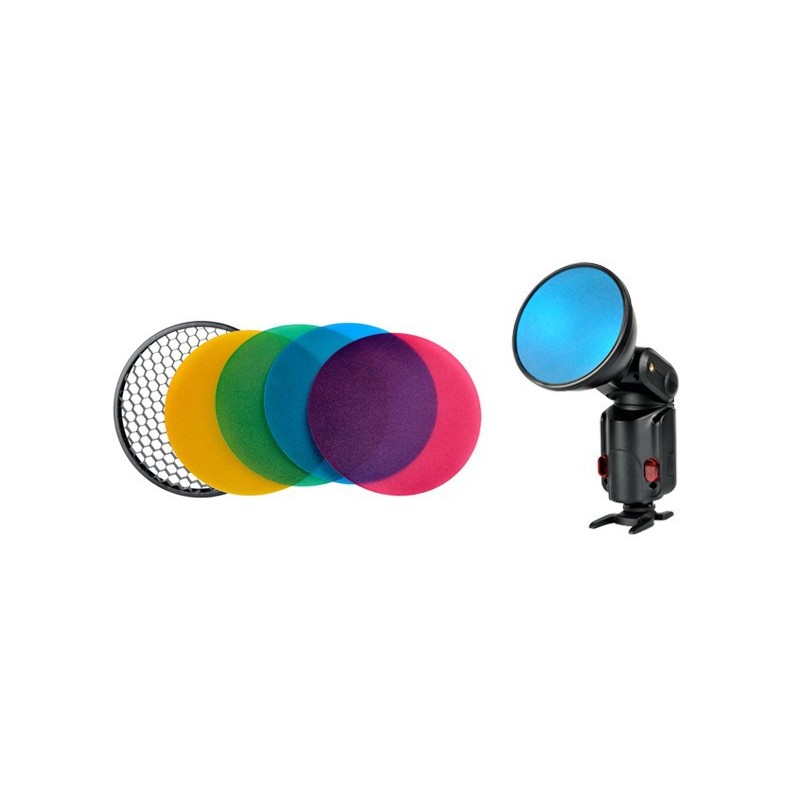 Grilla y filtros de color para flash Wistro AD200 AD360 AD360 II
