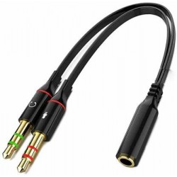 Cable 1 hembra a 2 machos cable 3.5mm (TRRS a TRS)