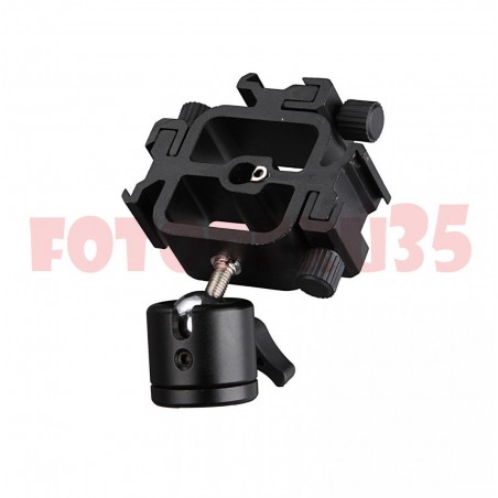Bracket para 3 flashes con rótula y entrada de sombrilla