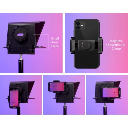 Teleprompter portátil FEELWORLD TP2A para cámaras DSLR y celulares