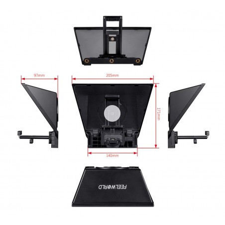 Teleprompter portátil FEELWORLD TP2A para cámaras y celulares