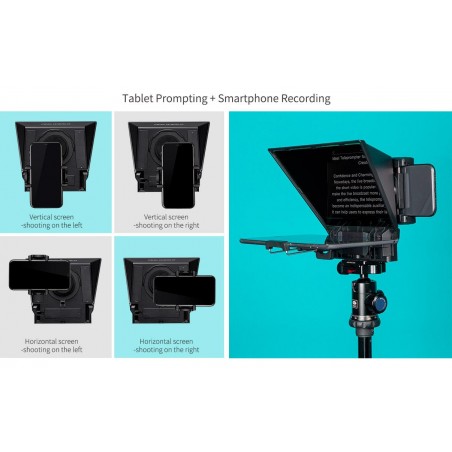 Teleprompter portátil FEELWORLD TP2A para cámaras DSLR y celulares