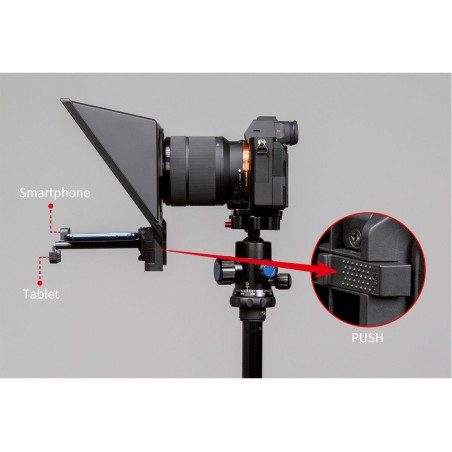 Teleprompter portátil FEELWORLD TP2A para cámaras DSLR y celulares