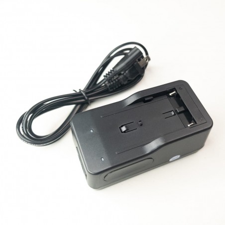 Cargador genérico para baterías Sony NP y luces LED