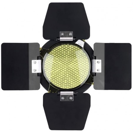 Pack GODOX BD-03 de Barn door, grilla y filtros de color - Montura universal