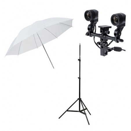 Kit Godox de sombrilla, socket para 2 focos y parante