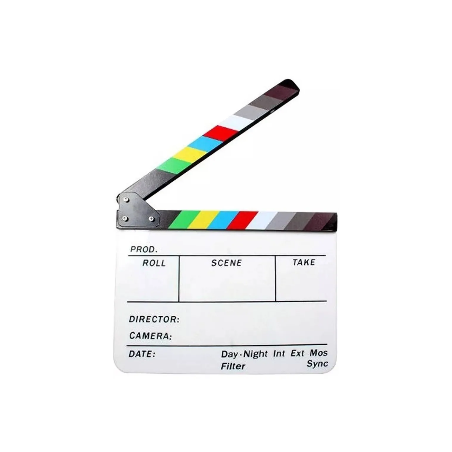Claqueta acrílica magnética para producciones de vídeo, cine, cortos. 30x25cm