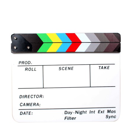 Claqueta acrílica magnética para producciones de vídeo, cine, cortos. 30x25cm