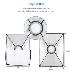 Kit de 2 Softbox + 2 Luz LED de 45W + 2 parante de 2 metros