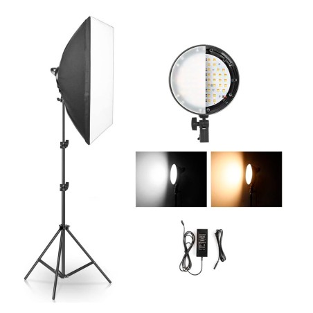 Kit de Softbox + Luz LED de 45W + parante de 2 metros