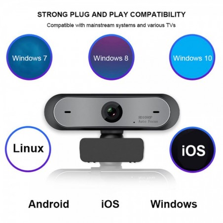 Cámara web M9 PRO - Full HD 1080p 60fps con micrófono estéreo