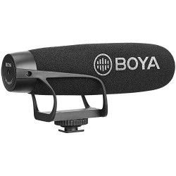 Micrófono BOYA BY-BM2021 Supercardioide condensador para cámaras, celulares y grabadoras