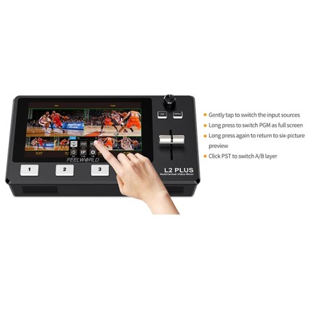 Mezcladora de video FEELWORLD L2 Plus para transmisiones en vivo