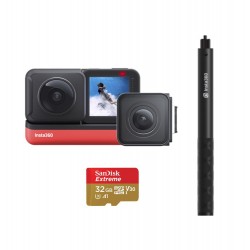 Pack de cámara Insta360 ONE R + Invisible Selfie Stick + Memoria de 32GB