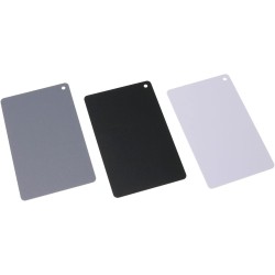 Tarjeta de gris para balance de blancos - Juego de 3 - Blanco, negro y gris 18% - 10x13cm