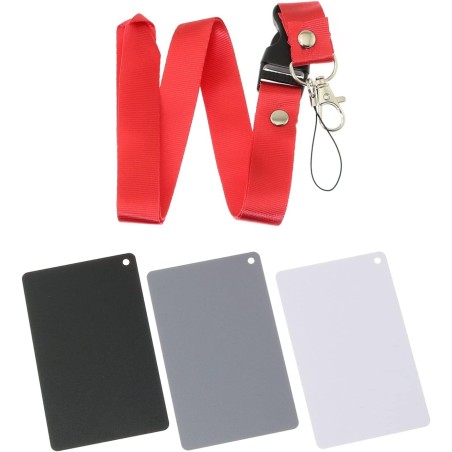 Tarjeta de gris para balance de blancos - Juego de 3 - Blanco, negro y gris 18% - 10x13cm