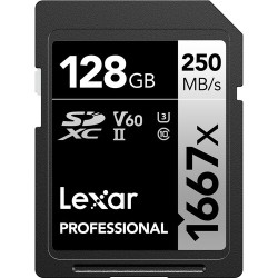 Memoria SD de 128GB LEXAR V60 UHS-II 1667X 250MB/S