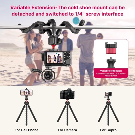 Trípode flexible ULANZI MT-52 - Para celulares o cámaras de hasta 1Kg