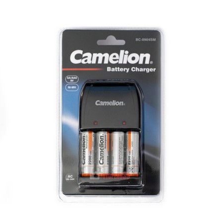 Pilas recargables CAMELION AA de 2200mAh pack de 4 - Con cargador