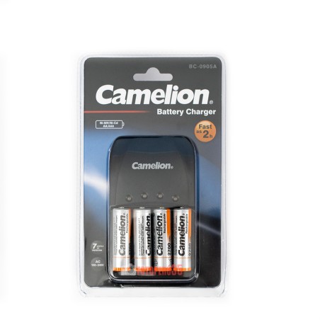 Pilas recargables CAMELION AA de 2700mAh pack de 4 - Con cargador rápido