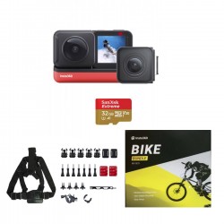 Pack ciclista "Twin" Insta360 - Cámara One R Twin Edition, accesorios para bicicleta y memoria de 32GB