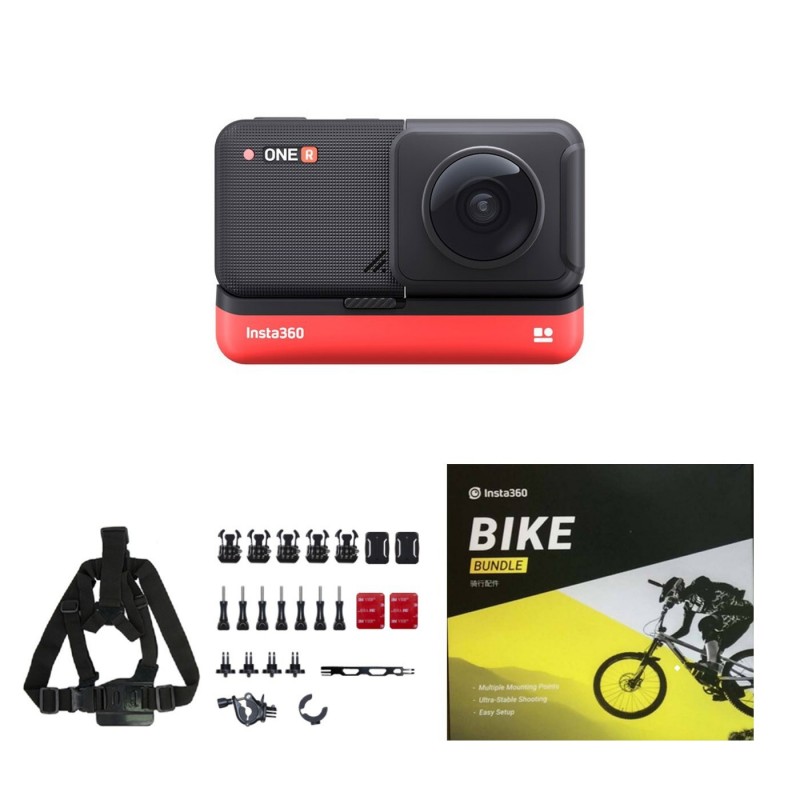 Pack ciclista 360 - Cámara Insta360 One R 360 Edition, accesorios para  bicicleta y memoria de 32GB