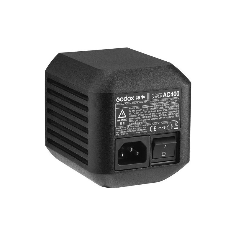 Adaptador de corriente AC400 para flash Godox AD400 Pro