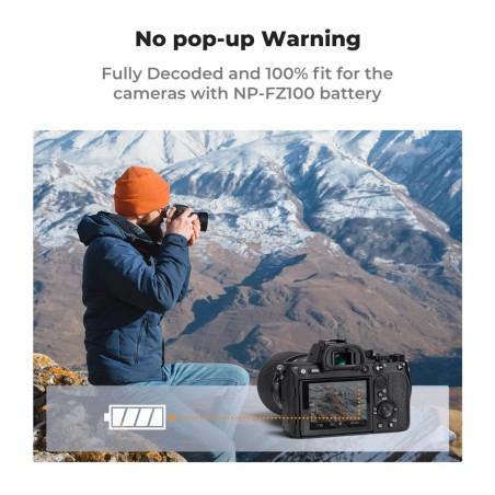 Batería K&F CONCEPT tipo Sony NP-FZ100 - 2600mAh - Con conector USB Tipo C